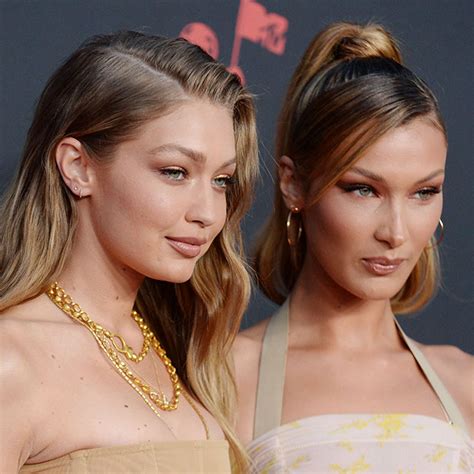 nude gigi hadid|Gigi and Bella Hadid pose completely nude for Versace